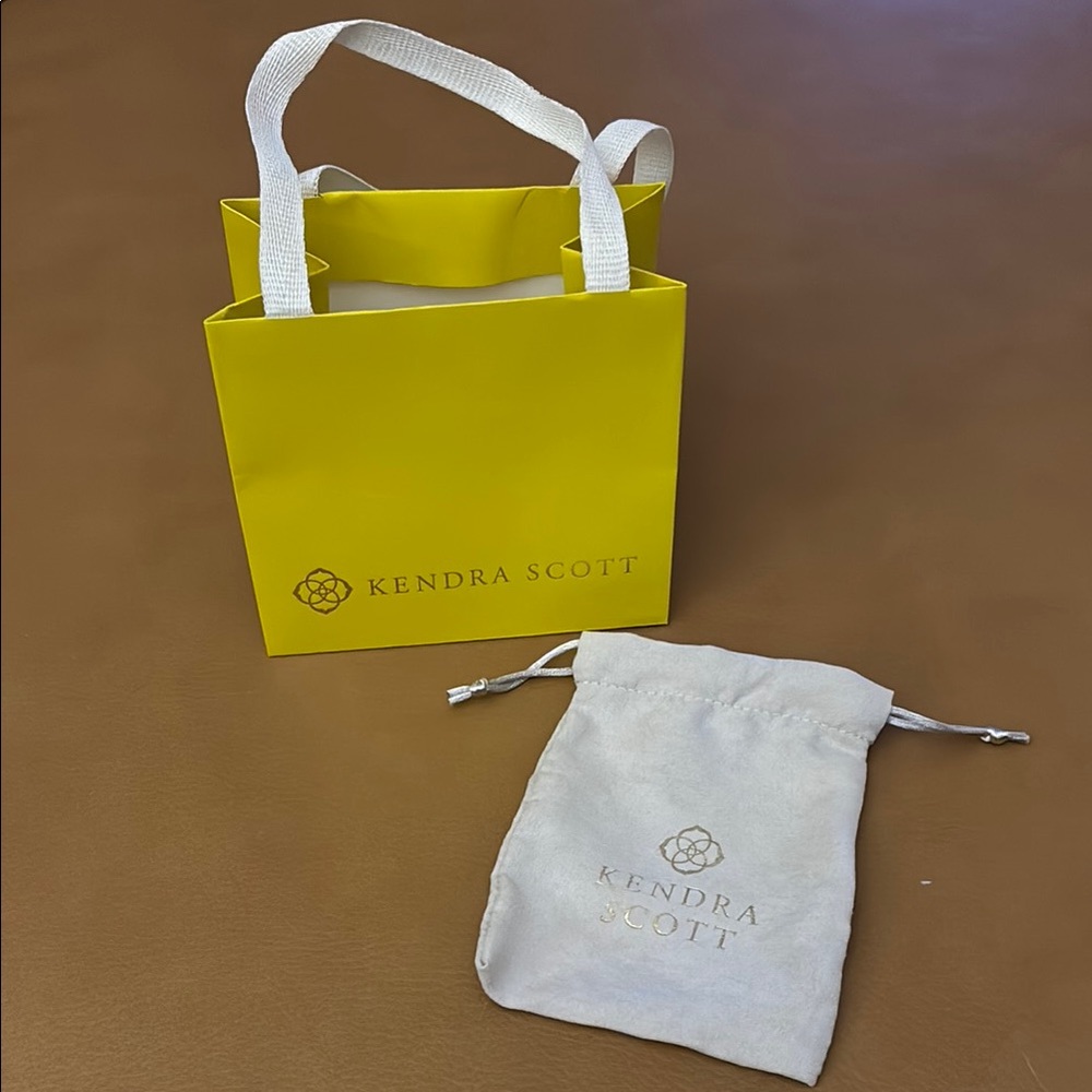 Kendra Scott Yellow Gift Bag with Cream Pouch